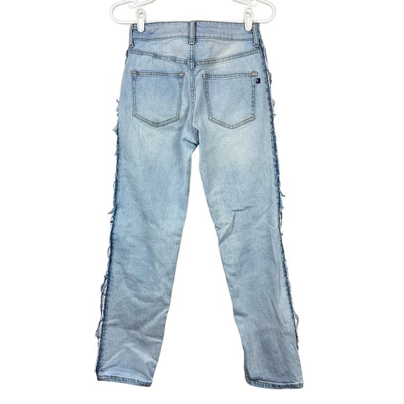 Anthropologie Pilcro Frayed Aztec Embroidered Jeans 25 - Picture 3 of 16